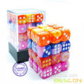 Bescon 12 mm à 6 siadérations 3 36 en cube, 12 mm à six faces (36) bloc de dés, effet gemini dans toutes les couleurs assorties